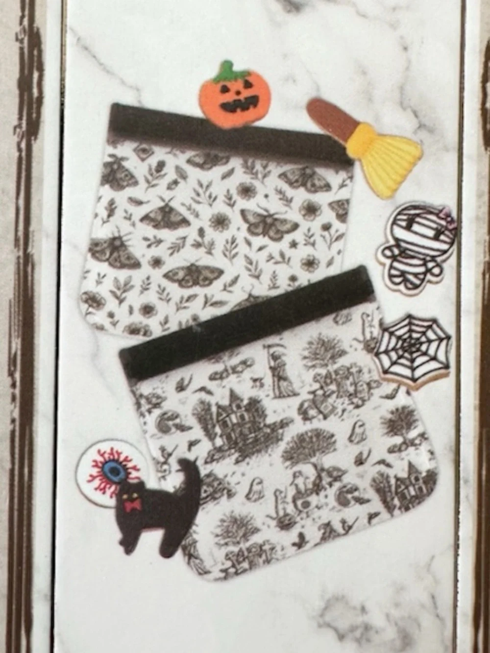 NEW CWC SPOOKY HALLOWEEN Themed Reusable Storage Bags Set/6